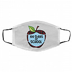 100 Days of School Face Mask, White, Cloth Face Cover – Medium/Large