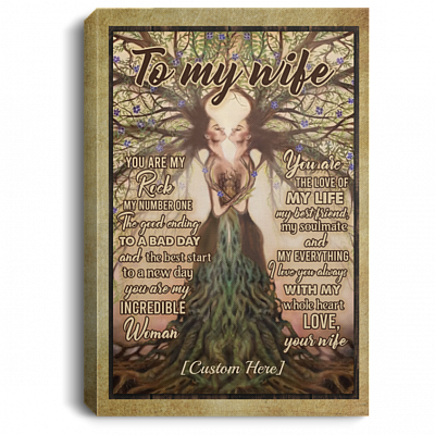 Personalized To My Wife You Are My Rock My Number One LGBT Pride Lesbian Couple Canvas Prints - Unframed Poster, White, 0.75'' Framed Canvas