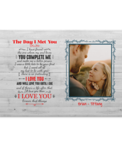 Custom Photo the Day I Met You I Have Found the One My Soul Loves Framed Canvas - Unframed Poster - Wall Art, White, 0.75'' Framed Canvas