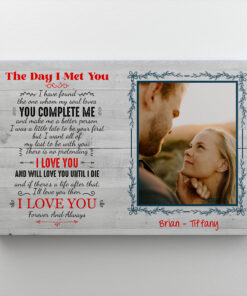Alternative view of Custom Photo the Day I Met You I Have Found the One My Soul Loves Framed Canvas - Unframed Poster - Wall Art