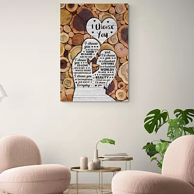 Alternative view of I Choose You To Do Life With Hand In Hand Side By Side Gallery Wrapped Framed Canvas Prints - Unframed Poster