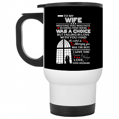 14 oz. White Travel Mug