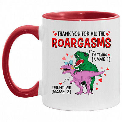 Personalized Thank You For All The accent Mug, White/Red, 11 oz. Accent Mug