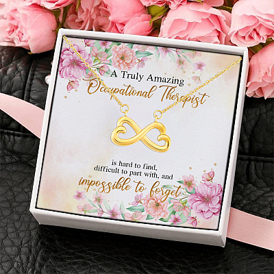 Alternative view of A Truly Amazing Occupational Therapist Is Hard To Find Difficult To Part With Infinity Heart Pendant Necklace