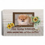 Personalized Photo This Home Is Filled With Kisses Wagging Tails Wet Noses And Love Framed Canvas - Unframed Poster, White, 0.75'' Framed Canvas