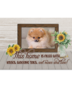 Personalized Photo This Home Is Filled With Kisses Wagging Tails Wet Noses And Love Framed Canvas - Unframed Poster, White, 0.75'' Framed Canvas