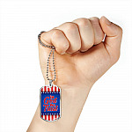 In God We Trust American Flag Dog Tag Pendant Necklace - Patriotic Necklace For Men - Dog Tag (Silver)