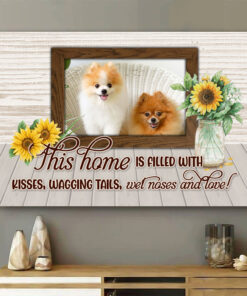 Alternative view of Personalized Photo This Home Is Filled With Kisses Wagging Tails Wet Noses And Love Framed Canvas - Unframed Poster