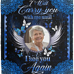Personalized Photo I Will Carry You Blanket, White, Cozy Plush Fleece Blanket - 50x60