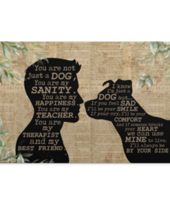 Pitbull And Boy You Are Not Just A Dog You Are My Sanity Gallery Wrapped Framed Canvas Prints - Unframed Poster, White, 0.75'' Framed Canvas