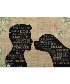 Rottweiler And Boy You Are Not Just A Dog You Are My Sanity Wrapped Framed Canvas Prints - Unframed Poster, White, 0.75'' Framed Canvas