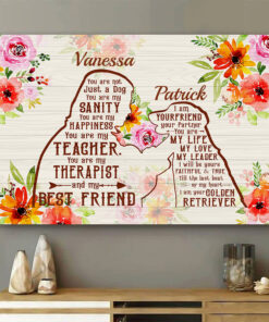 Alternative view of Personalized Golden Retriever Girl Dog You Are Not Just A Dog You Are My Sanity Framed Canvas - Unframed Poster
