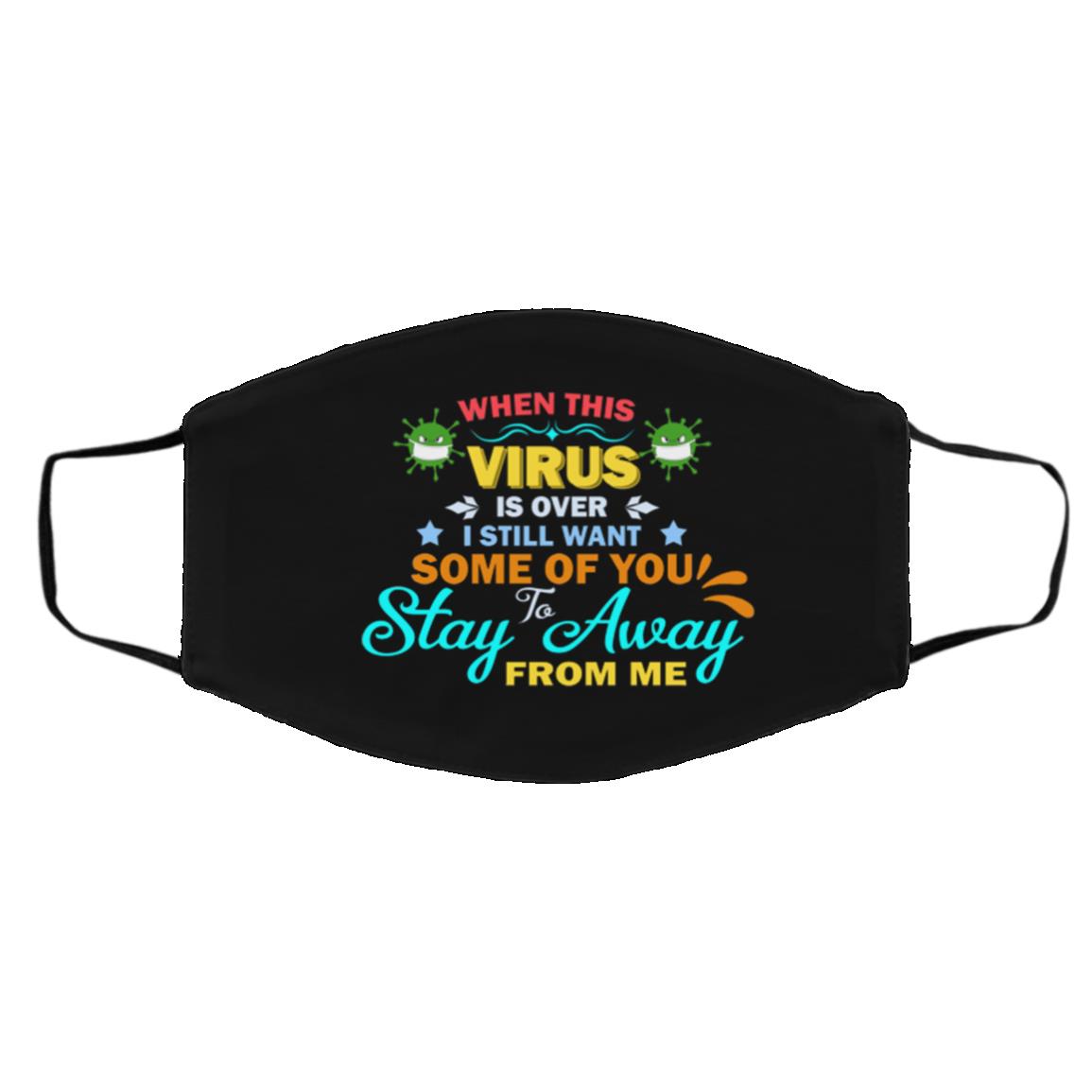 Virus Mask, Black, Cloth Face Cover – Medium/Large