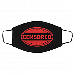Censored Mask, Black, Cloth Face Cover – Medium/Large