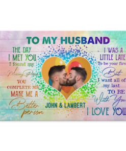 Personalized Photo LGBT To My Husband The Day I Met You I Found My Missing Piece Framed Canvas Prints - Unframed Poster, White, 0.75'' Framed Canvas