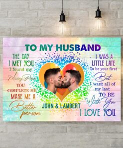 Alternative view of Personalized Photo LGBT To My Husband The Day I Met You I Found My Missing Piece Framed Canvas Prints - Unframed Poster