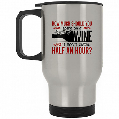14 oz. Silver Travel Mug