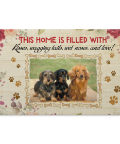 Personalized Photo Dog This Home Is Filled with Kisses Wagging Tails Wet Noses Framed Canvas - Unframed Poster, White, 0.75'' Framed Canvas