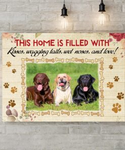 Alternative view of Personalized Photo Dog This Home Is Filled with Kisses Wagging Tails Wet Noses Framed Canvas - Unframed Poster