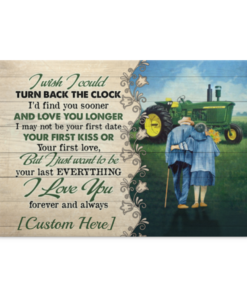 Personalized I Wish I Could Turn Back The Clock Tractor Couple Wrapped Framed Canvas Prints - Unframed Poster, White, 0.75'' Framed Canvas