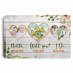 Custom Photo Hello Will You I Do Gallery Wrapped Framed Canvas Prints - Unframed Poster - Home Decor Wall Art, White, 0.75'' Framed Canvas