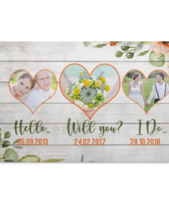 Custom Photo Hello Will You I Do Gallery Wrapped Framed Canvas Prints - Unframed Poster - Home Decor Wall Art, White, 0.75'' Framed Canvas