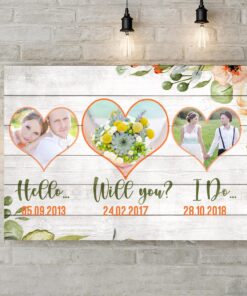 Alternative view of Custom Photo Hello Will You I Do Gallery Wrapped Framed Canvas Prints - Unframed Poster - Home Decor Wall Art