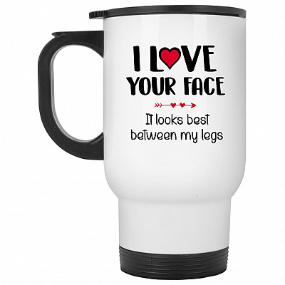 14 oz. White Travel Mug