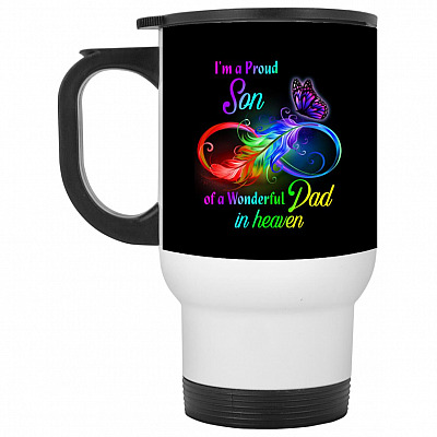 14 oz. White Travel Mug
