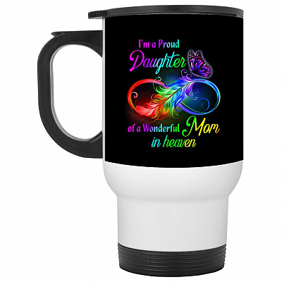 14 oz. White Travel Mug