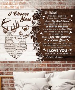 Alternative view of Personalized Couple Deer I Choose You Gallery Wrapped Framed Canvas Prints - Unframed Poster - Home Decor