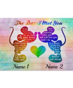 Personalized Gay Couple the Day I Met You LGBT Gift Framed Canvas Prints - Unframed Poster, White, 0.75'' Framed Canvas