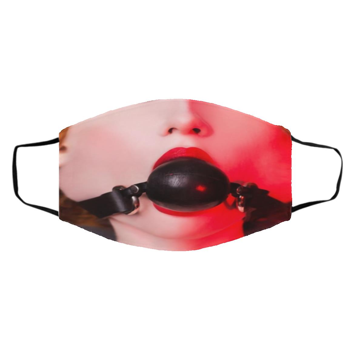 Ball Gag mask, White, Cloth Face Cover – Medium/Large
