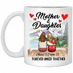 Personalized Mother And Daughter Mug, White, 11 oz. White Mug
