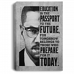 Malcolm X Education Is The Passport To The Future Framed Canvas Prints - Civil Rights Leader Unframed Poster, White, 0.75'' Framed Canvas Malcolm X Education Is The Passport To The Future Framed Canvas Prints - Civil Rights Leader Unframed Poster, White, 0.75'' Framed Canvas