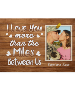 Personalized Photo More Than The Miles Between Us Gallery Wrapped Framed Canvas Prints - Unframed Poster, White, 0.75'' Framed Canvas