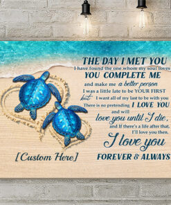 Alternative view of Personalized Turtle Couple The Day I Met You I Have Found The One Whom My Soul Loves Canvas Prints - Unframed Poster
