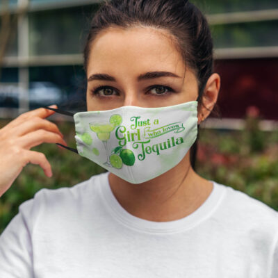 Alternative view of Just A Girl Who Loves Tequila Washable Reusable Custom Printed Cloth Face Mask Cover