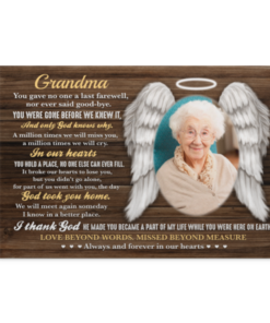 Custom Photo You Gave No One a Last Farewell Gallery Wrapped Framed Canvas Print - Unframed Poster - Home Decor Wall Art, White, 0.75'' Framed Canvas