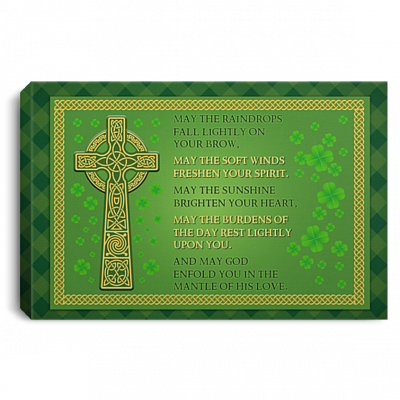 Old Gaelic Blessing Traditional Irish Blessing Framed Canvas - Unframed Poster - Home Decor Wall Art, White, 0.75'' Framed Canvas