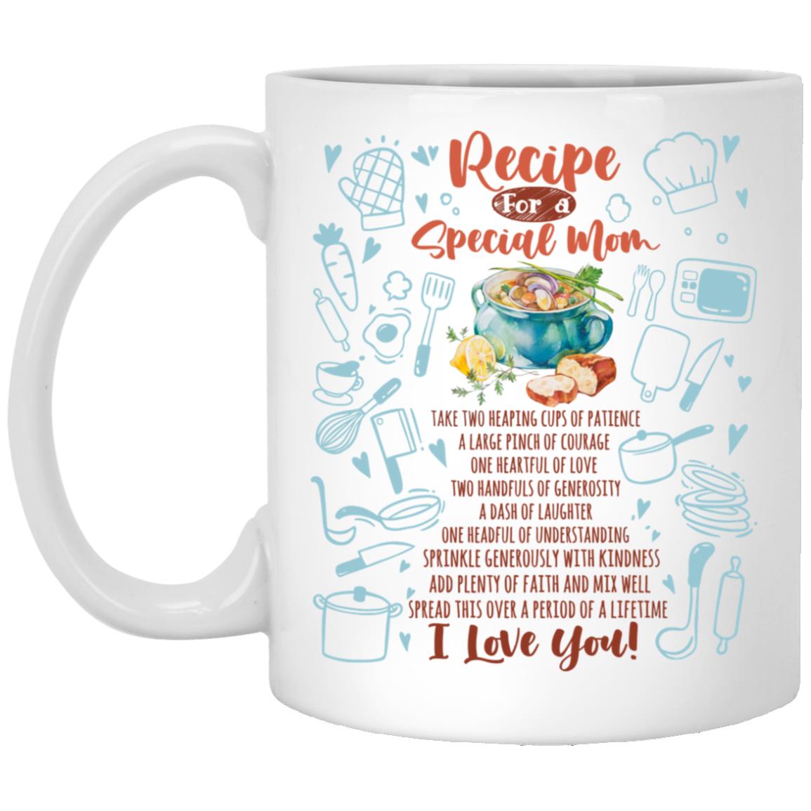 Recipe for a S, White, 11 oz. White Mug