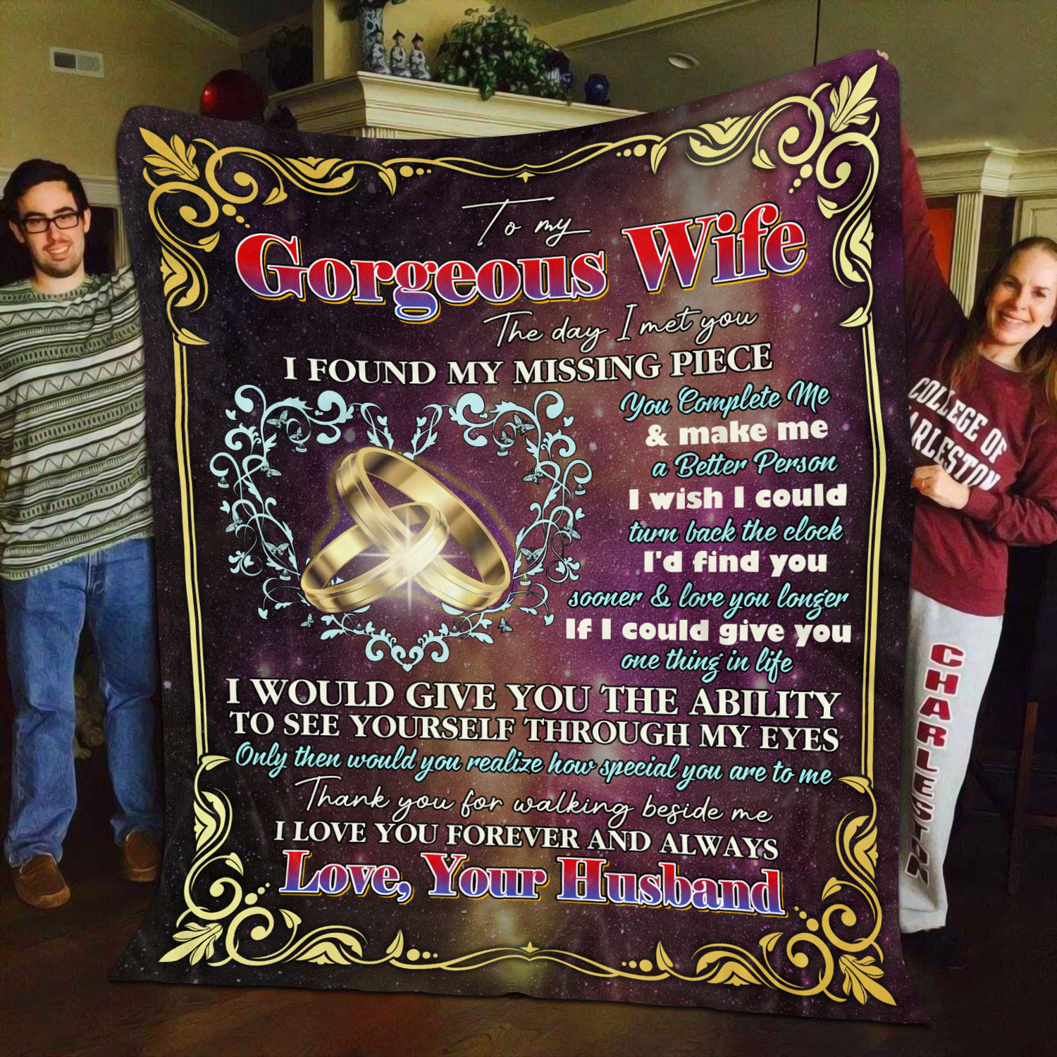 9O_ My Gorgeous Wife The Day (8) Blanket Mockup 11