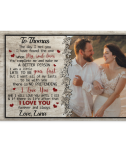 Personalized Photo The Day I Met You I Have Found The One Whom My Soul Loves Framed Canvas - Unframed Poster, White, 0.75'' Framed Canvas
