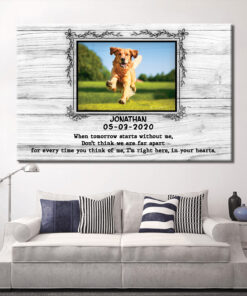 Alternative view of Personalized Photo When Tomorrow Starts Without Me Don't Think We're Far Apart Framed Canvas Unframed Poster