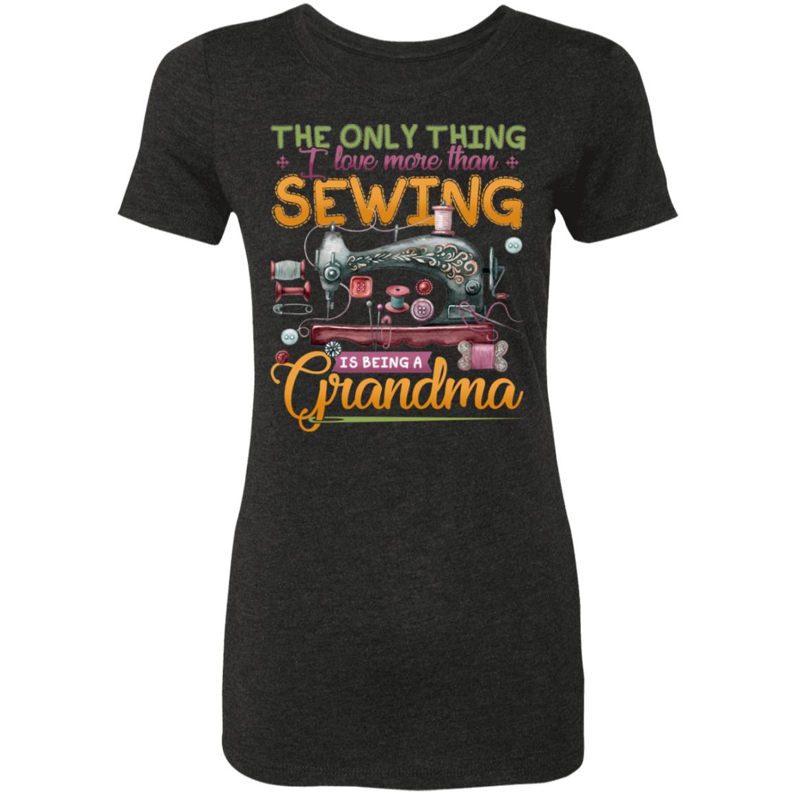 I Love More Than Sewing, Vintage Black, Premium Ladies T-Shirt