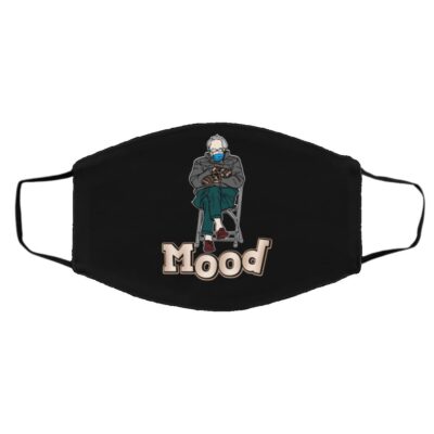 Mood Bernie Sanders Inauguration Face Mask, Black, Cloth Face Cover – Medium/Large