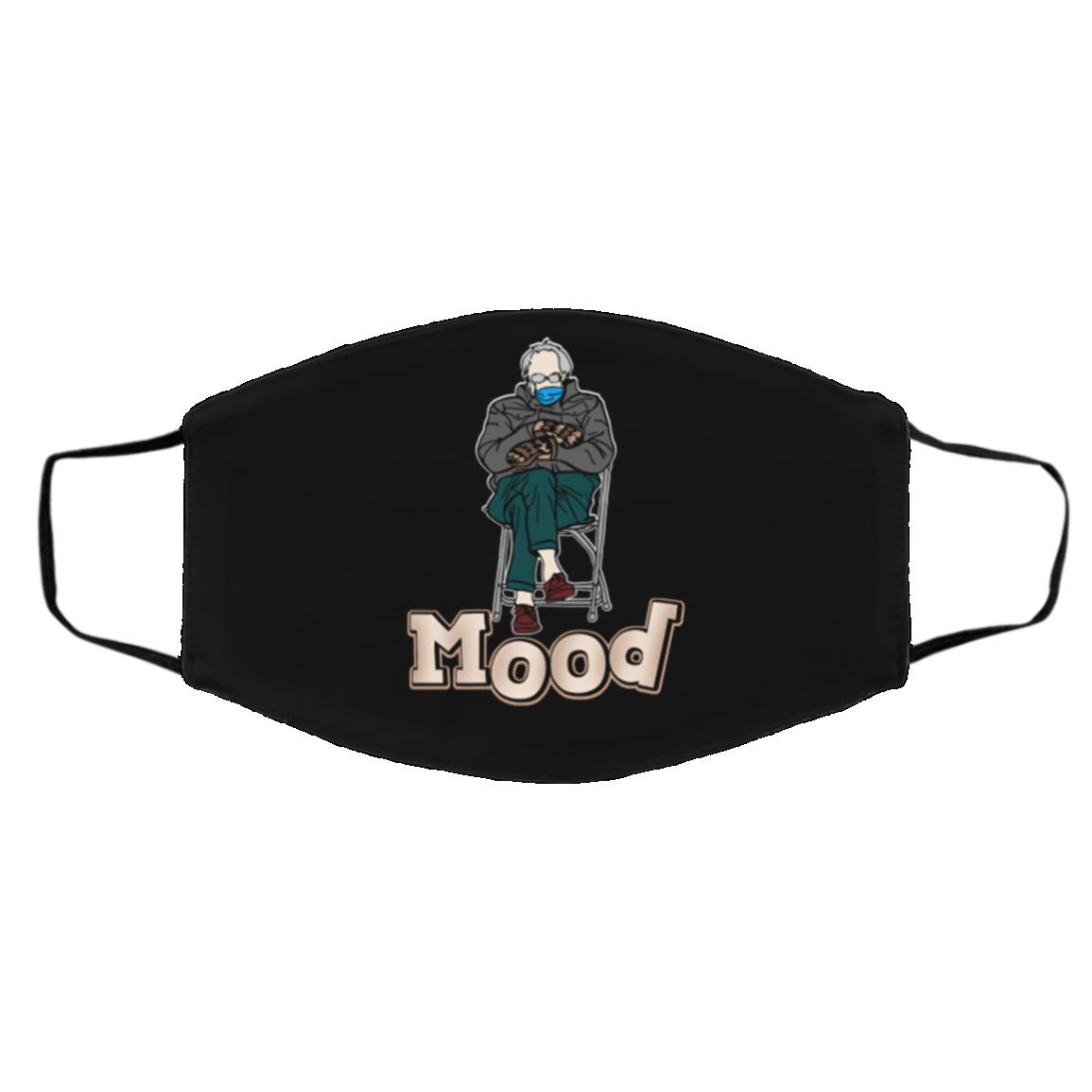 Mood Bernie Sanders Inauguration Face Mask, Black, Cloth Face Cover – Medium/Large