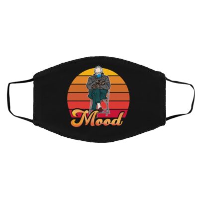 Mood Bernie Sanders Inauguration Face Mask, Black, Cloth Face Cover – Medium/Large