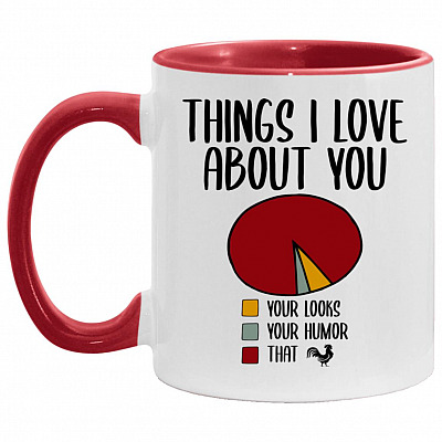Things I Love About You, White/Red, 11 oz. Accent Mug