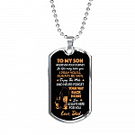 Father and Son to My Son Wherever Your Journey in Life May Take You Dog Tag Pendant Necklace Gifts - Dog Tag (Silver)